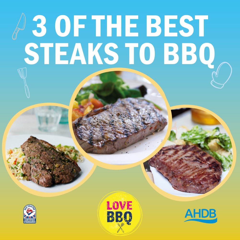 Love BBQ image of 3 different steaks